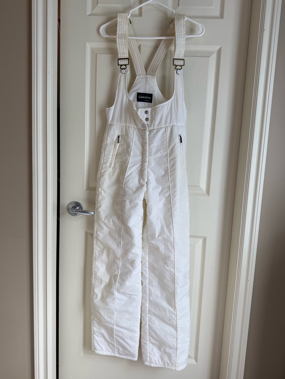Vintage Canberra by Pedigree White Ski Bib Snow Pants Overalls